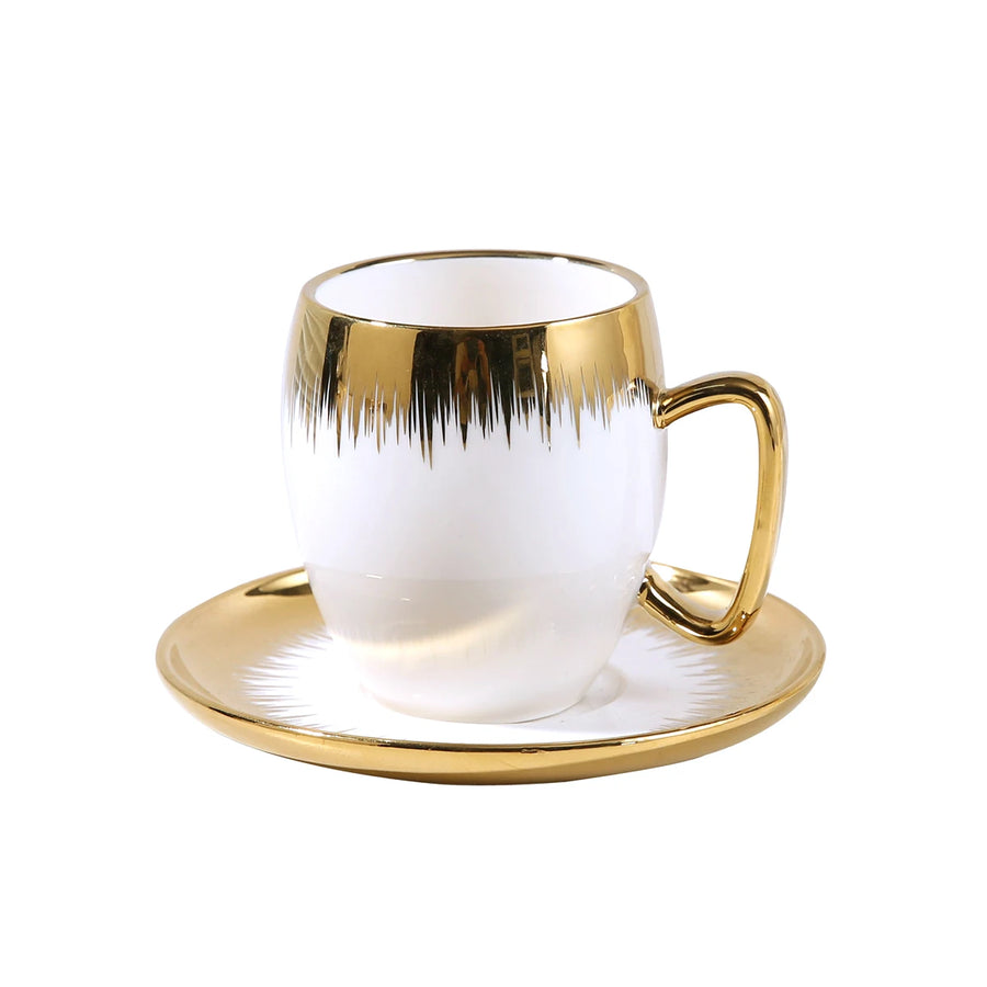 Porcelain Gold-Plated Coffee Mug Set | Custom Corporate Gifts