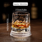 Crystal Rotating Tumbler with Diamond Engraving | 50 MOQ for Executive Gifts