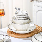 Silver Edge Ceramic Dinnerware Set | 20 MOQ | European Style | Luxury