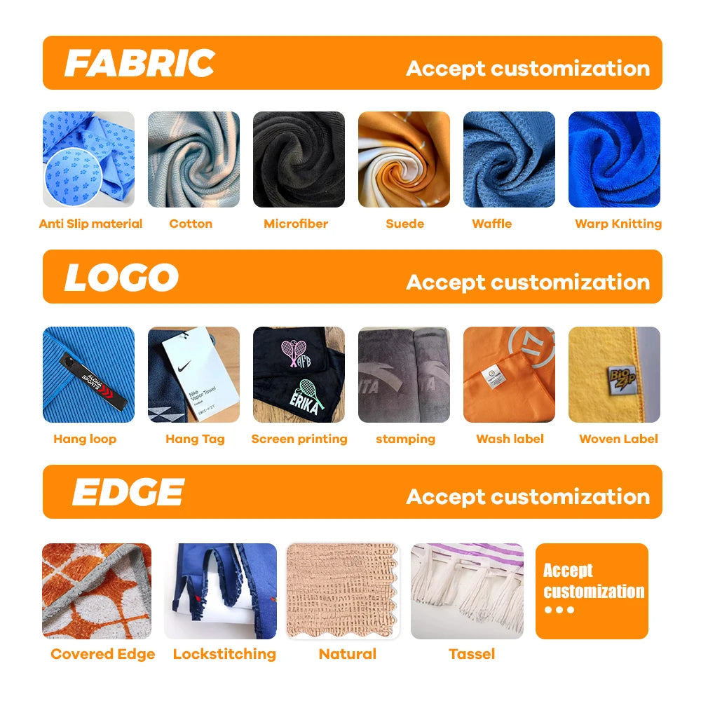 Custom Logo Microfiber Towel | 400gsm Sports Towel