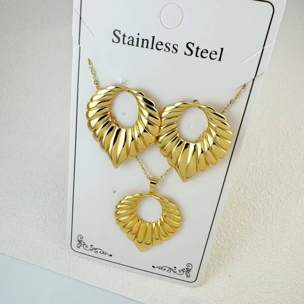 Custom 18K Gold Plated Stainless Steel Jewelry Set | MOQ 2