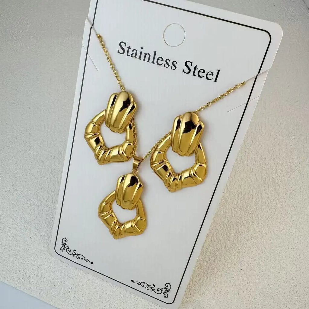 Custom 18K Gold Plated Stainless Steel Jewelry Set | MOQ 2