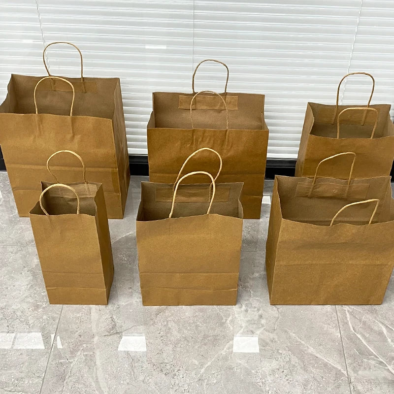 Kraft Paper Tote Bags | 5,000 Pcs MOQ, Custom Handle | Recyclable