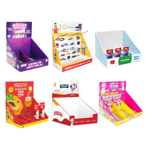 Custom Cardboard Counter Display Boxes | Kraft Pop-Up Display MOQ 500