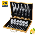 24-Piece Stainless Steel Flatware Set with Logo | 1 MOQ