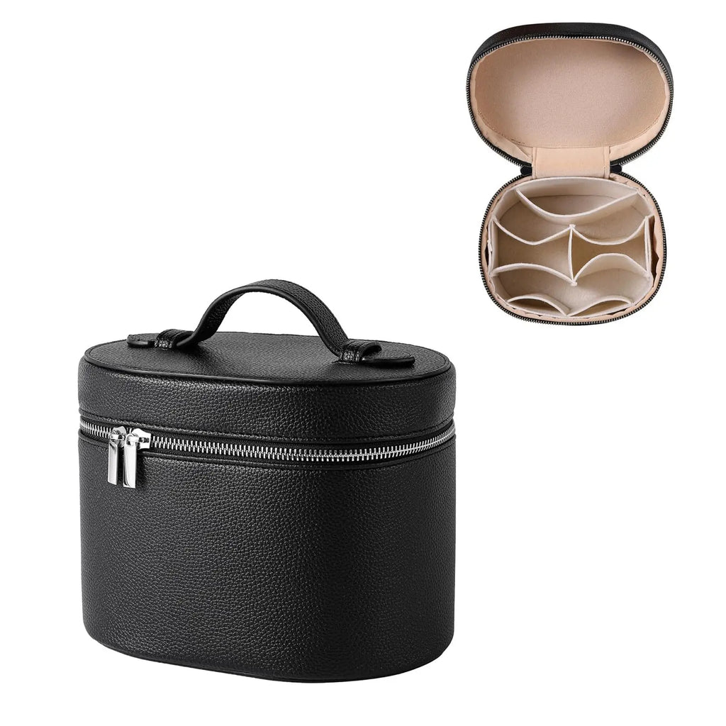 PU Leather Travel Makeup Bag | Custom Logo | 50 MOQ | Double Zipper