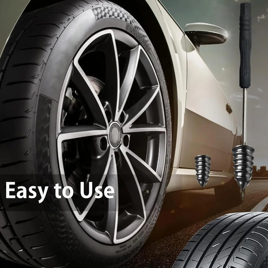 60 PCS Screw Type Tire Plug Kit with Screwdriver | Car Bike Tractor