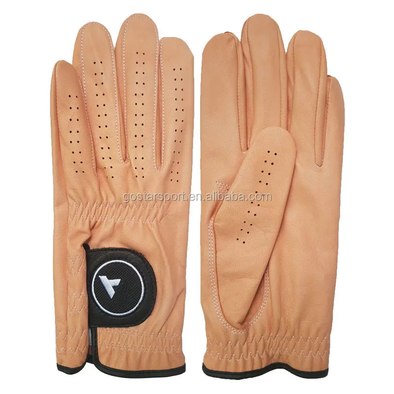 Custom Cabretta Leather Golf Glove with Logo | Soft, Breathable, Men & Women Sizes Bulk Order