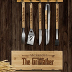 Custom Engraved Bamboo BBQ Set | 200 MOQ | 25-Day Lead Time
