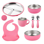 Custom 304 Stainless Steel Children's Plates with Logo | MOQ 10
