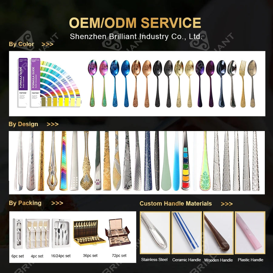 Custom Matte Finish Flatware Set — 7-Day Lead, 100 MOQ, 7 Colors