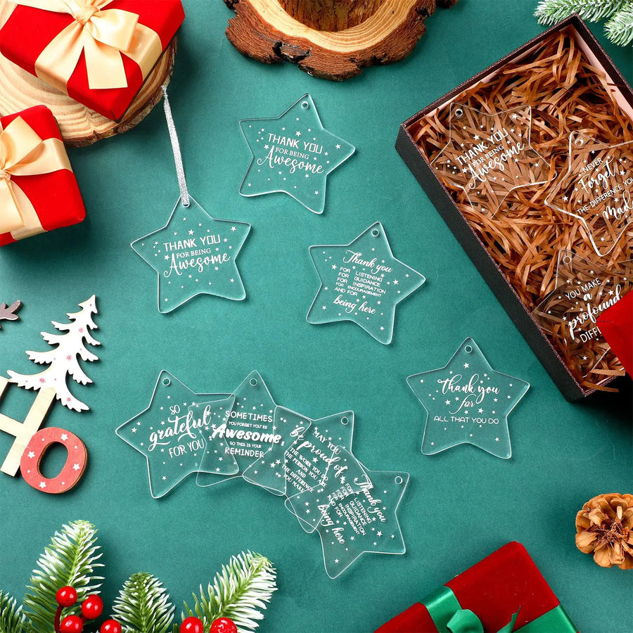 Custom Acrylic Star Christmas Ornament Blanks Wholesale | MOQ 500