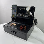 Custom Solid Wood Docking Station with Drawer | Laser Engraved, 100 MOQ, Ash-Tree