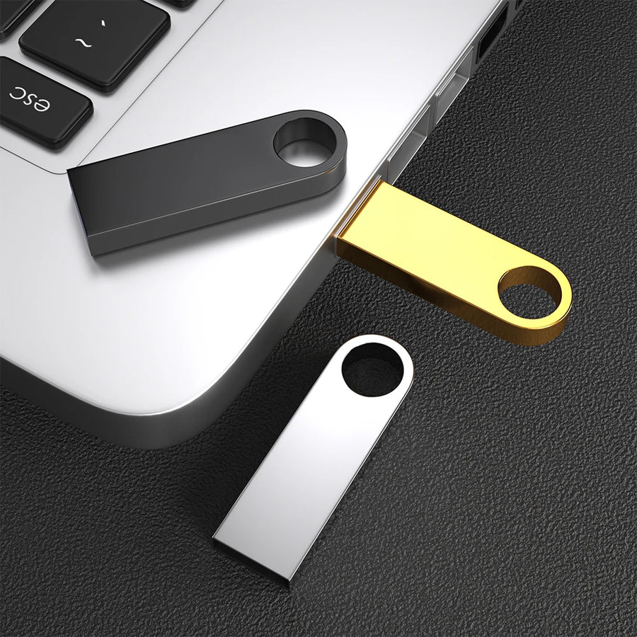 Slim Metal USB Flash Drive with Custom Logo for Everyday File Storage
