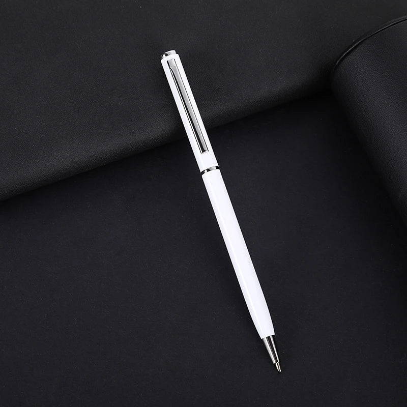 Slim Metal Ballpoint Pen with Custom Logo for Office Writing and Corporate Gifts