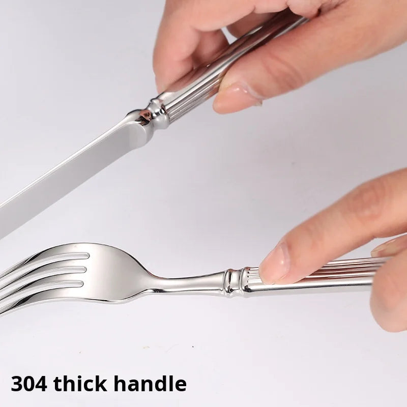 Roman Pillar Flatware Set | Nordic Gold | CE LFGB SGS | 100 MOQ