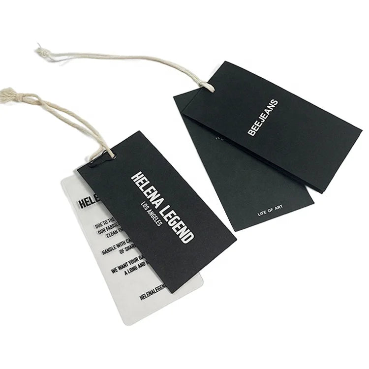 Custom Paper Hang Tags with String for Clothing and Product Packaging