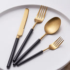 24 Pcs Gold Stainless Steel Flatware Set | 1,000 Box MOQ | Wholesale Cutlery