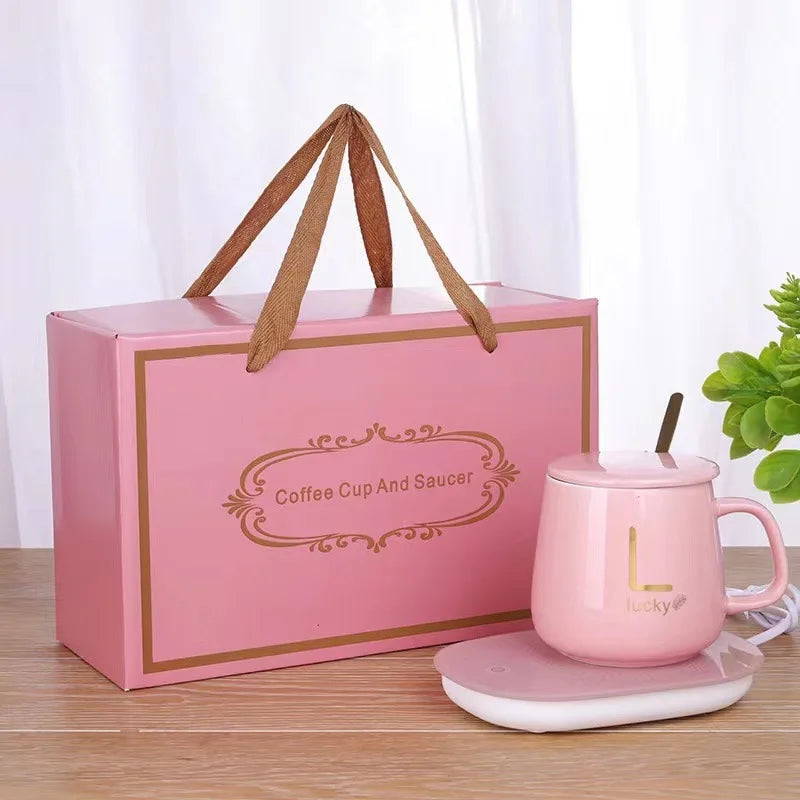 Custom Tech Gifts Office 55C Home Gift Set Ceramic Coffee Mug Warmer Cup Heater Mug