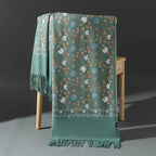 Embroidered Winter Polyester Scarf | Floral Design | Tassel Finish | 1 MOQ | Modest Fashion