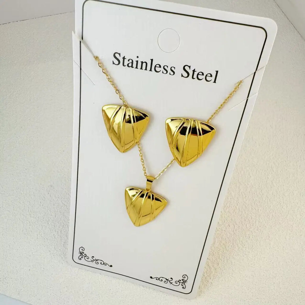 Custom 18K Gold Plated Stainless Steel Jewelry Set | MOQ 2