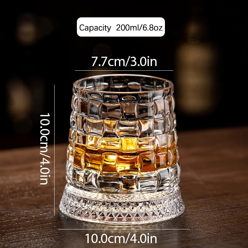 Crystal Rotating Tumbler with Diamond Engraving | 50 MOQ for Executive Gifts