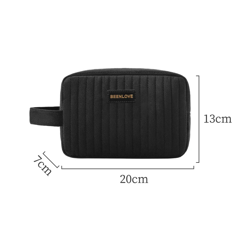 Custom Velvet Cosmetic Bags with Logo — Zipper Closure, Embroidery & Woven Labels