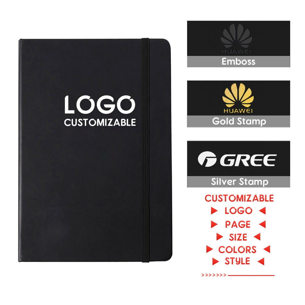 Custom A5 Leather Notebook with Logo | 100 Pcs MOQ Thread-Sewn PU Journal