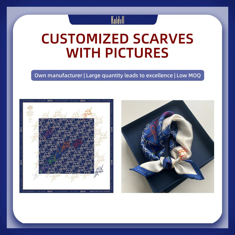 Custom Printed Silk Scarves with Logo | MOQ 10 | 7-Day Lead