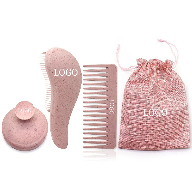 Custom Hair Brush Set with Logo | 50 MOQ | Eco-Friendly
