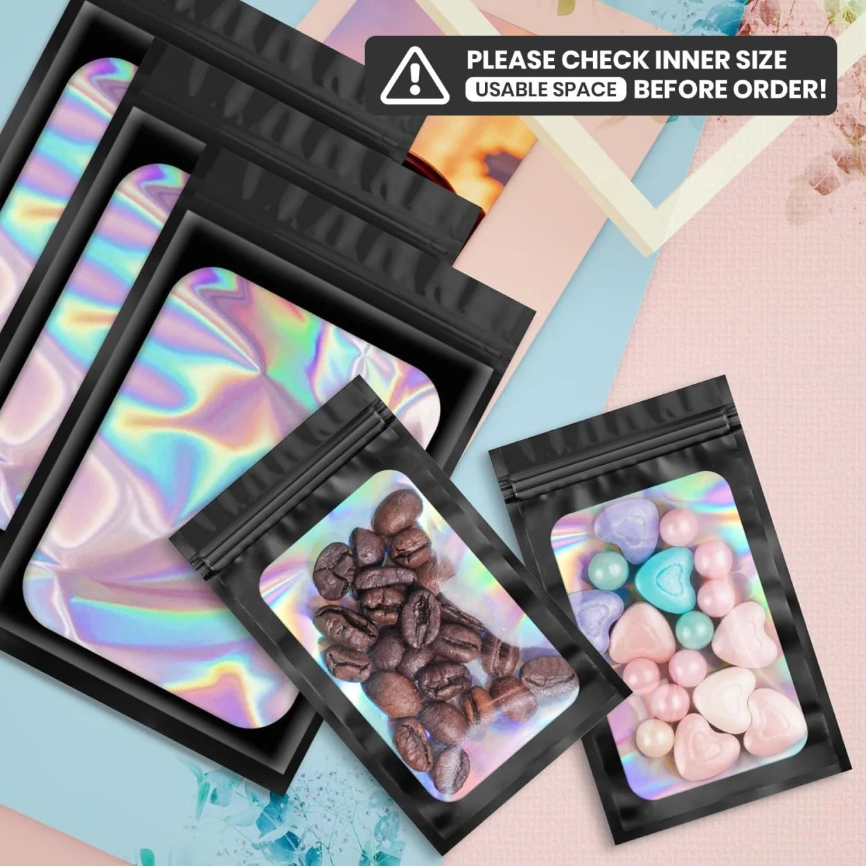 Custom Mylar Holographic Bags Wholesale | BPA-Free Food Grade 12-Day Lead