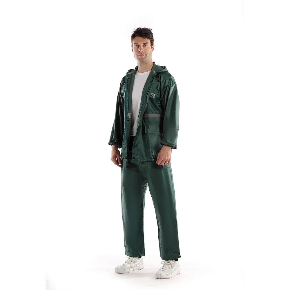 Custom Rainsuit with Pants 170T Polyester PVC | Waterproof Outdoor Rainwear for Camping & Tours | Bulk Wholesale