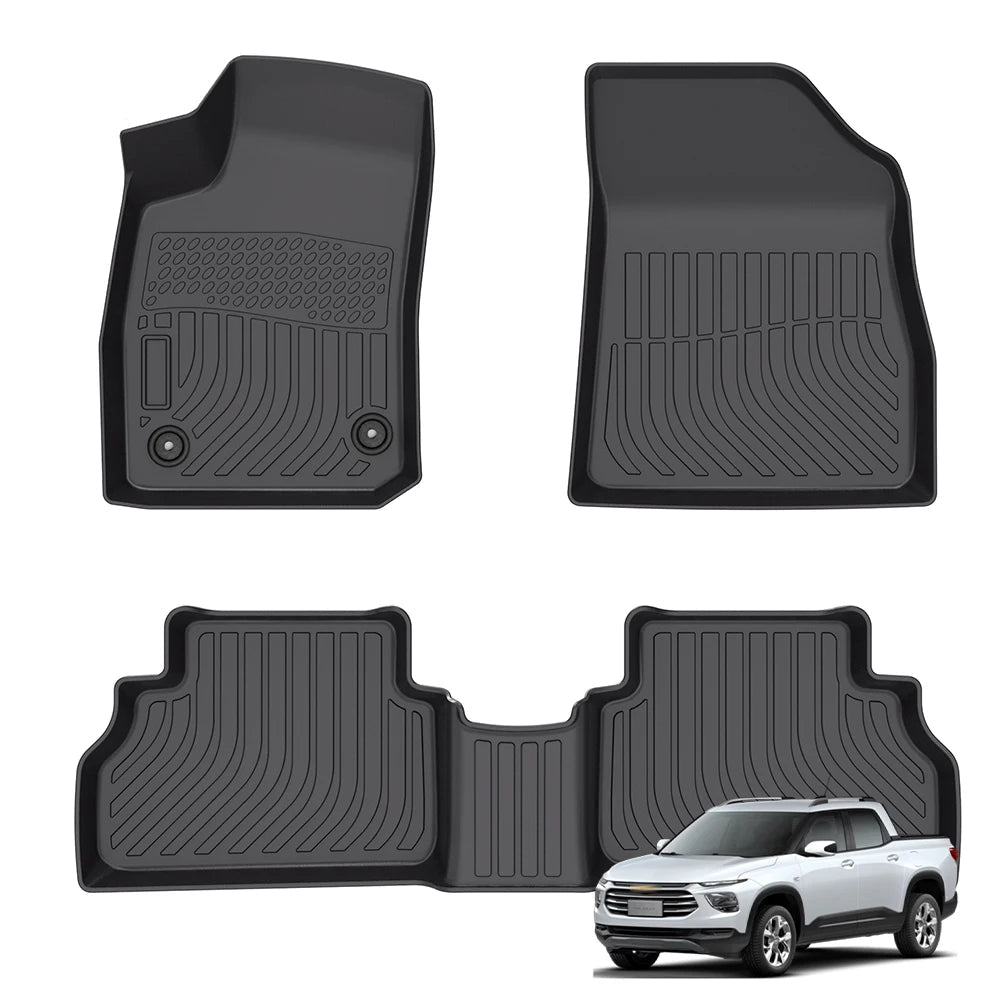 Luxury Deep Dish 3D TPE Floor Mats for Chevrolet Montana 2023-2026