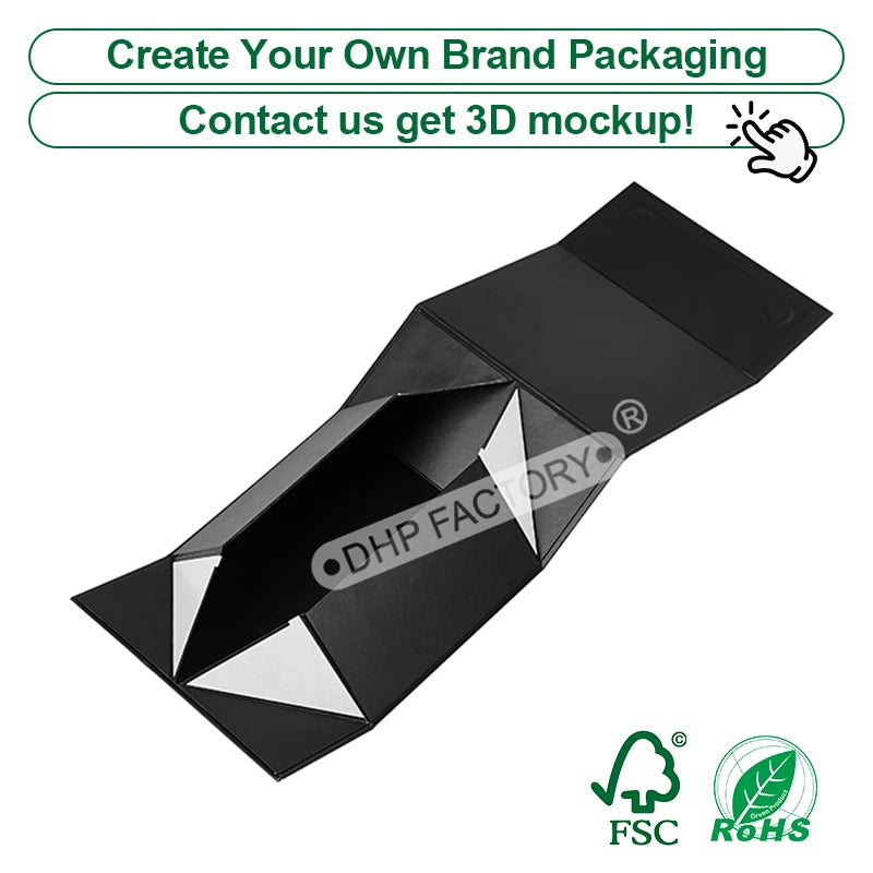 Custom Rigid Magnetic Box with Matte Black Finish | Luxury Packaging OEM Wholesale