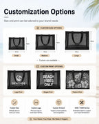 Custom Nylon Mesh Beach Tote with Logo | Reusable Bulk