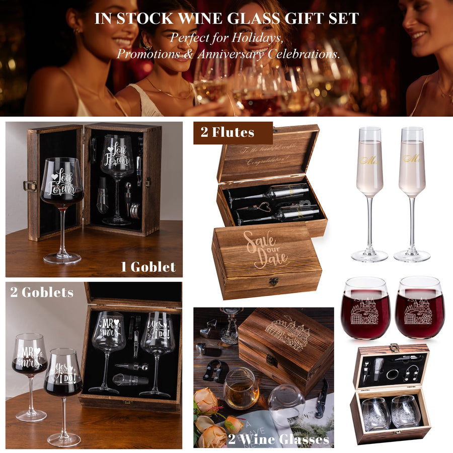 Custom Crystal Champagne Flutes | 100 MOQ for Wedding & Event Toasting
