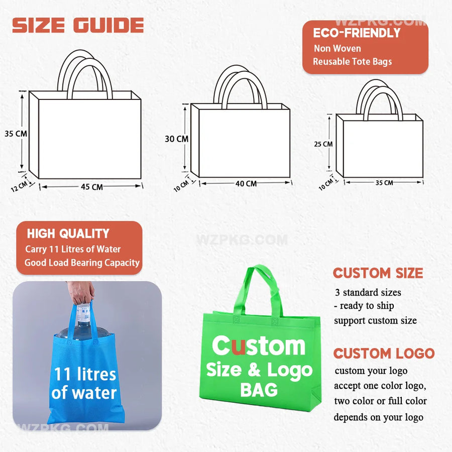Custom Non-Woven Tote Bag with Logo | 100 MOQ | 7-Day Lead