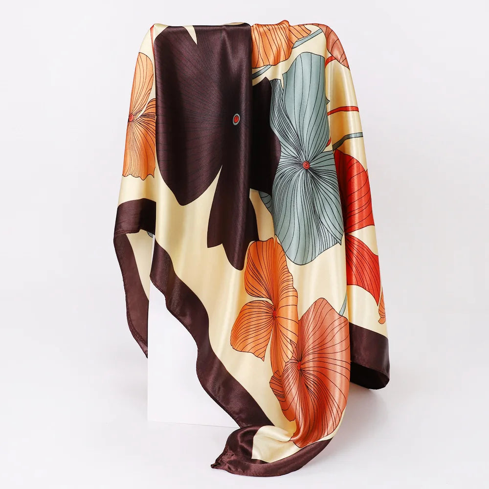 Custom Printed 90cm Square Scarf | 10 Pcs MOQ Wholesale Silk/Polyester Shawl