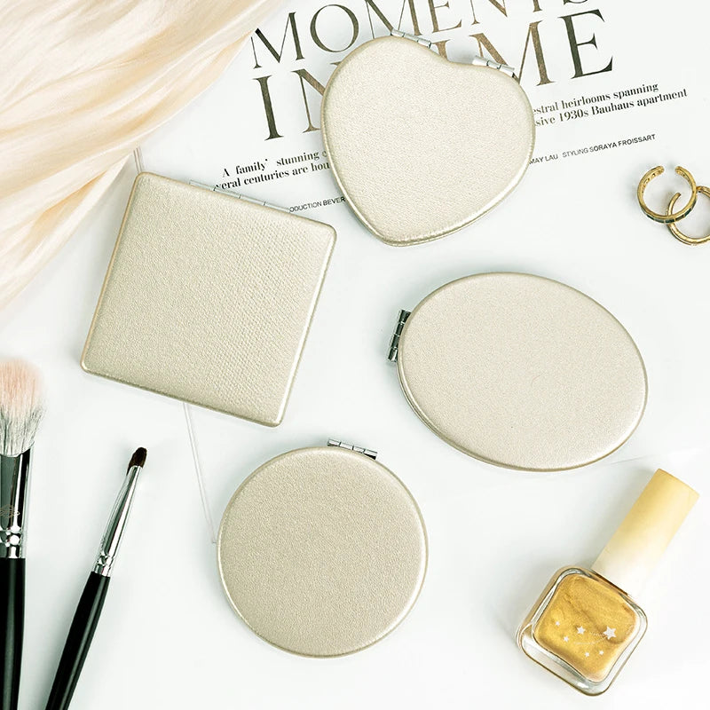 2x Magnifying Pocket Mirrors | Champagne Gold | MOQ 50