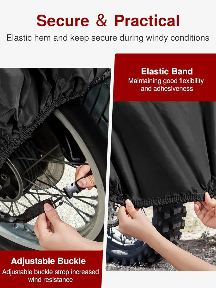 Custom Waterproof Motorcycle Cover with Lock Hole | MOQ 1 Pc