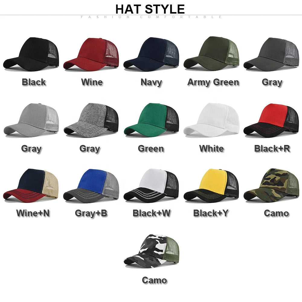 Custom Trucker Hat 5 Panel Mesh | 30 Pcs MOQ Bulk Wholesale Cap