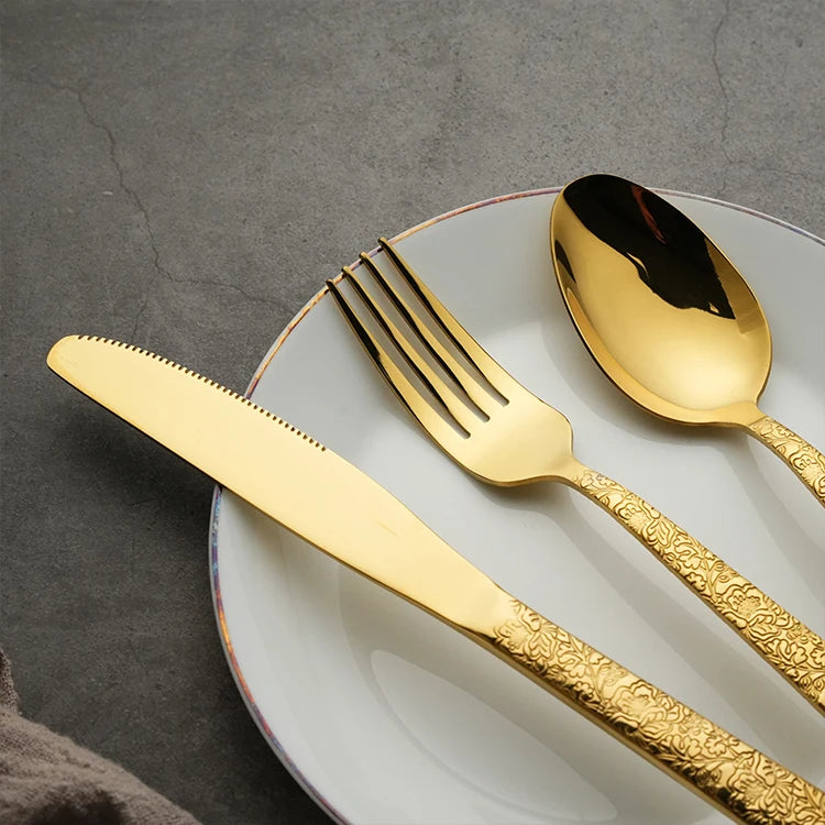 Royal Design Stainless Steel Flatware | Gold Cutlery Sets