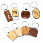 Custom Engraved Wood Keychain | Walnut Wood Key Holder | Bulk Wholesale