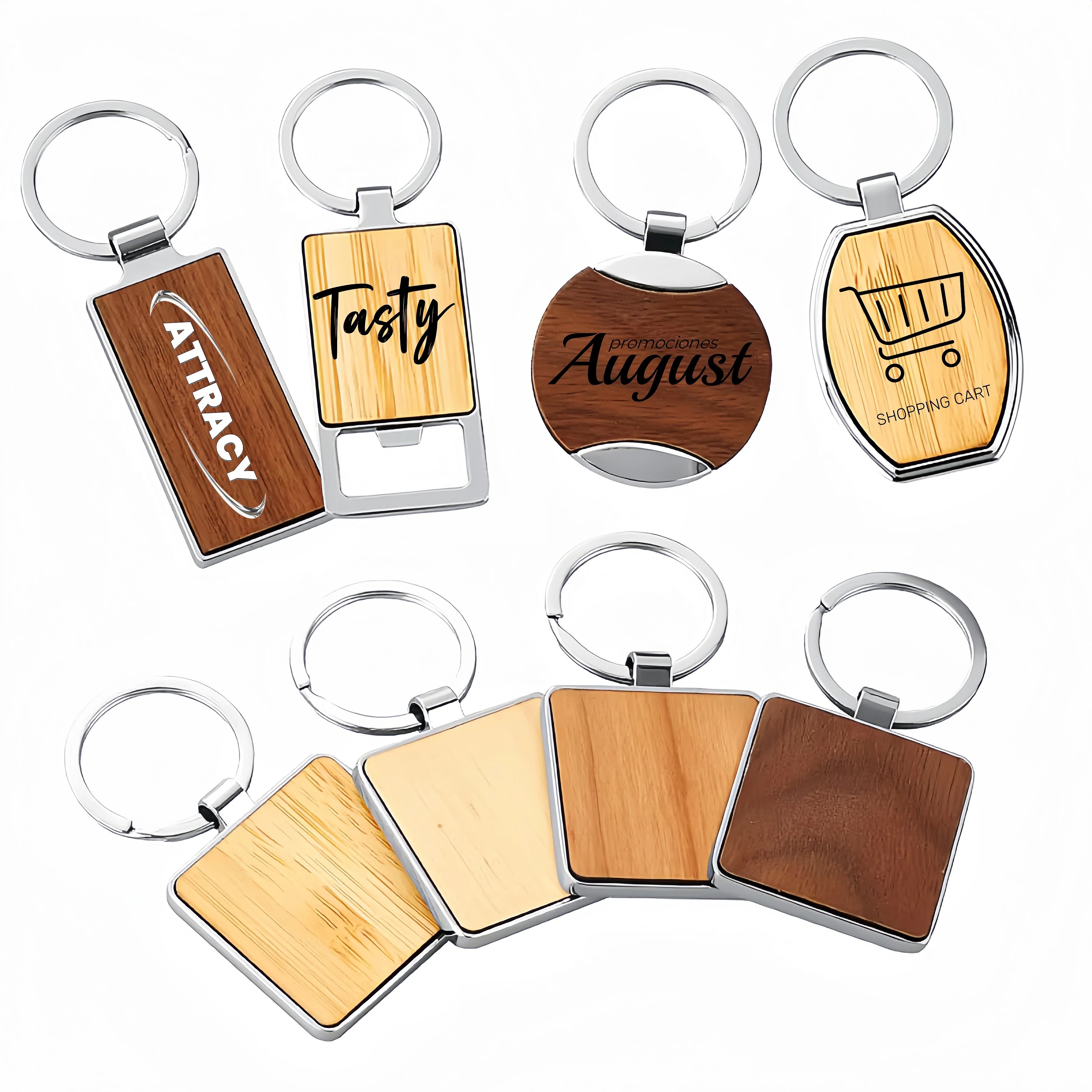Custom Engraved Wood Keychain | Walnut Wood Key Holder | Bulk Wholesale