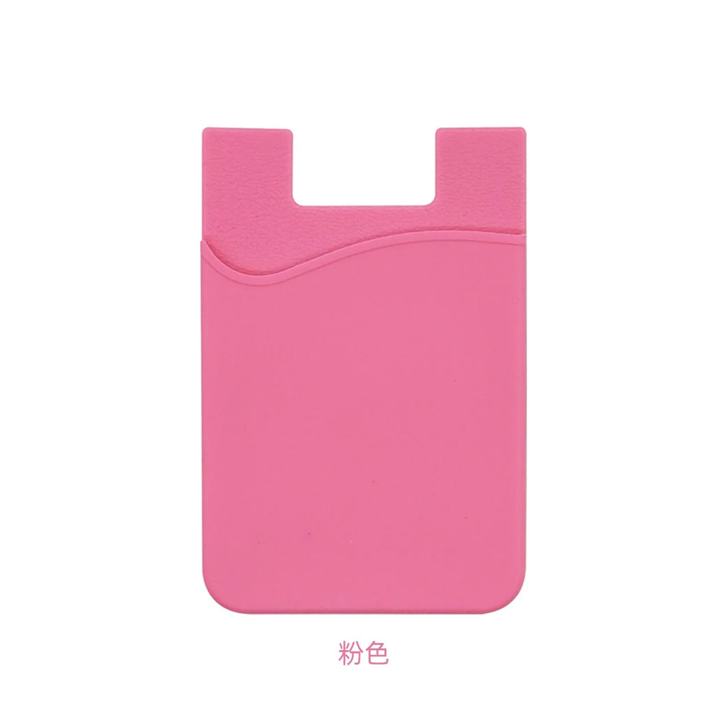 Custom logo Phone Card Holder, Silicone with Adhesive Stick-on Cell Phone Wallet