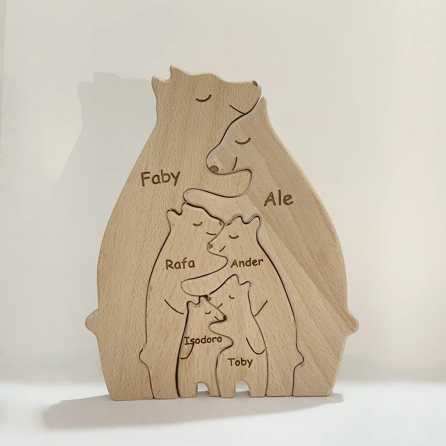 Personalized Wooden Bear Puzzle | FSC-Certified Custom Engraved Gift | Bulk Corporate
