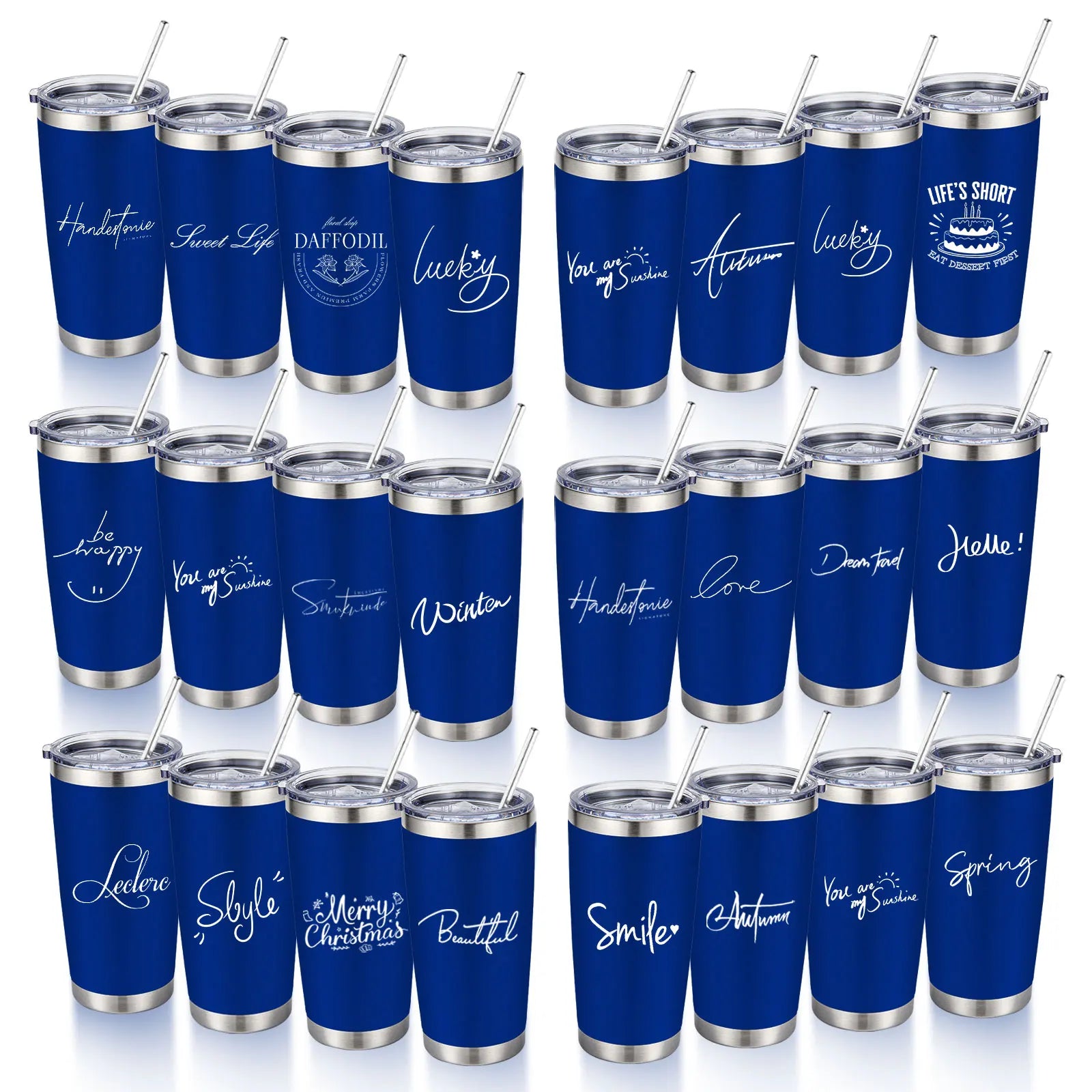 20oz Powder Coated Stainless Steel Tumbler with Lid and Straw Hole for Coffee, Travel and Laser Engraving