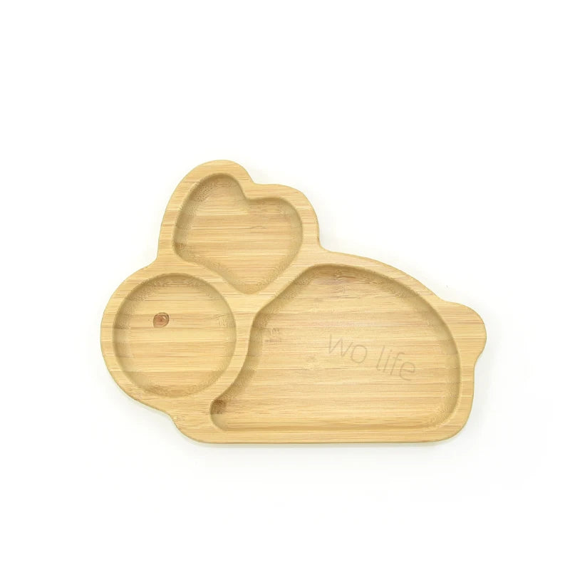 Bamboo Suction Plate Set | Animal Shapes | CPC Certified | 100 MOQ