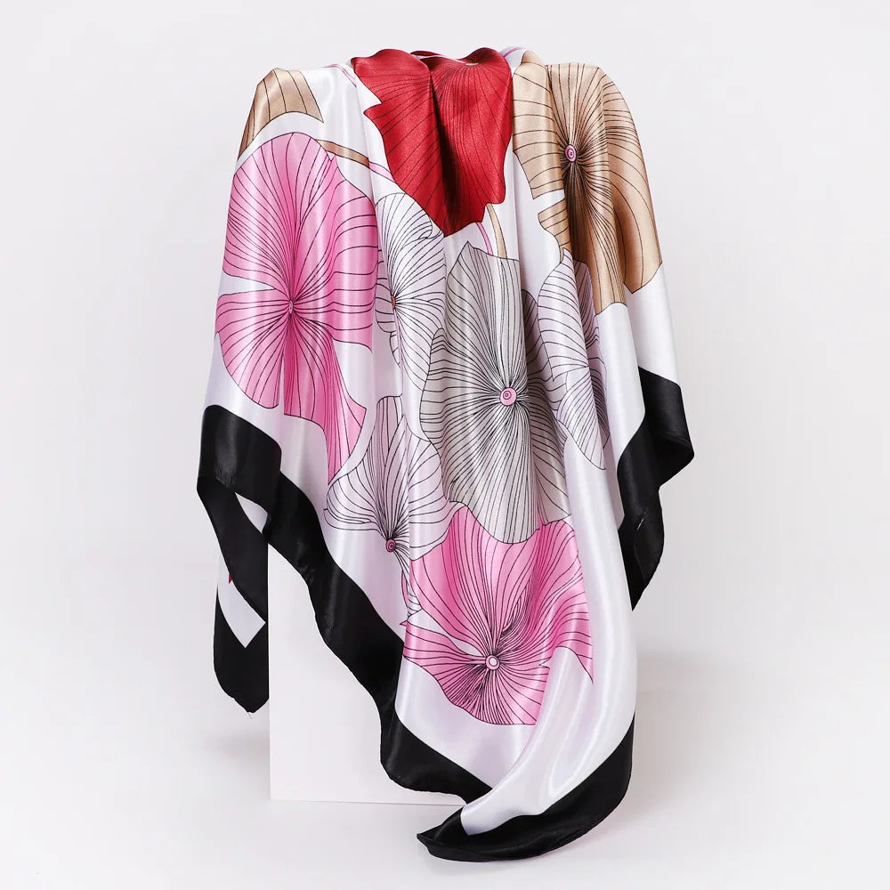 Custom Printed 90cm Square Scarf | 10 Pcs MOQ Wholesale Silk/Polyester Shawl