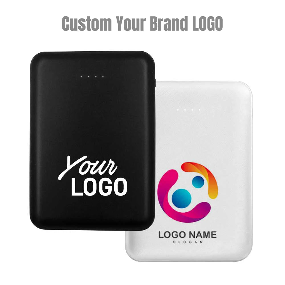 Custom 5000mAh Power Bank | 100 Pcs MOQ Dual USB Portable Charger